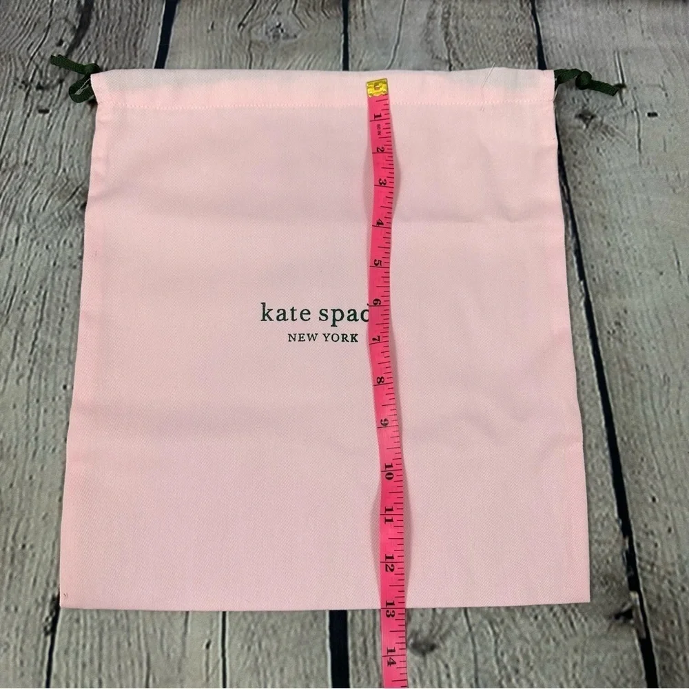 Kate Spade Shoe Dust Bag Light Pink Green Writing & Drawstring 13” x 11.5”NEW